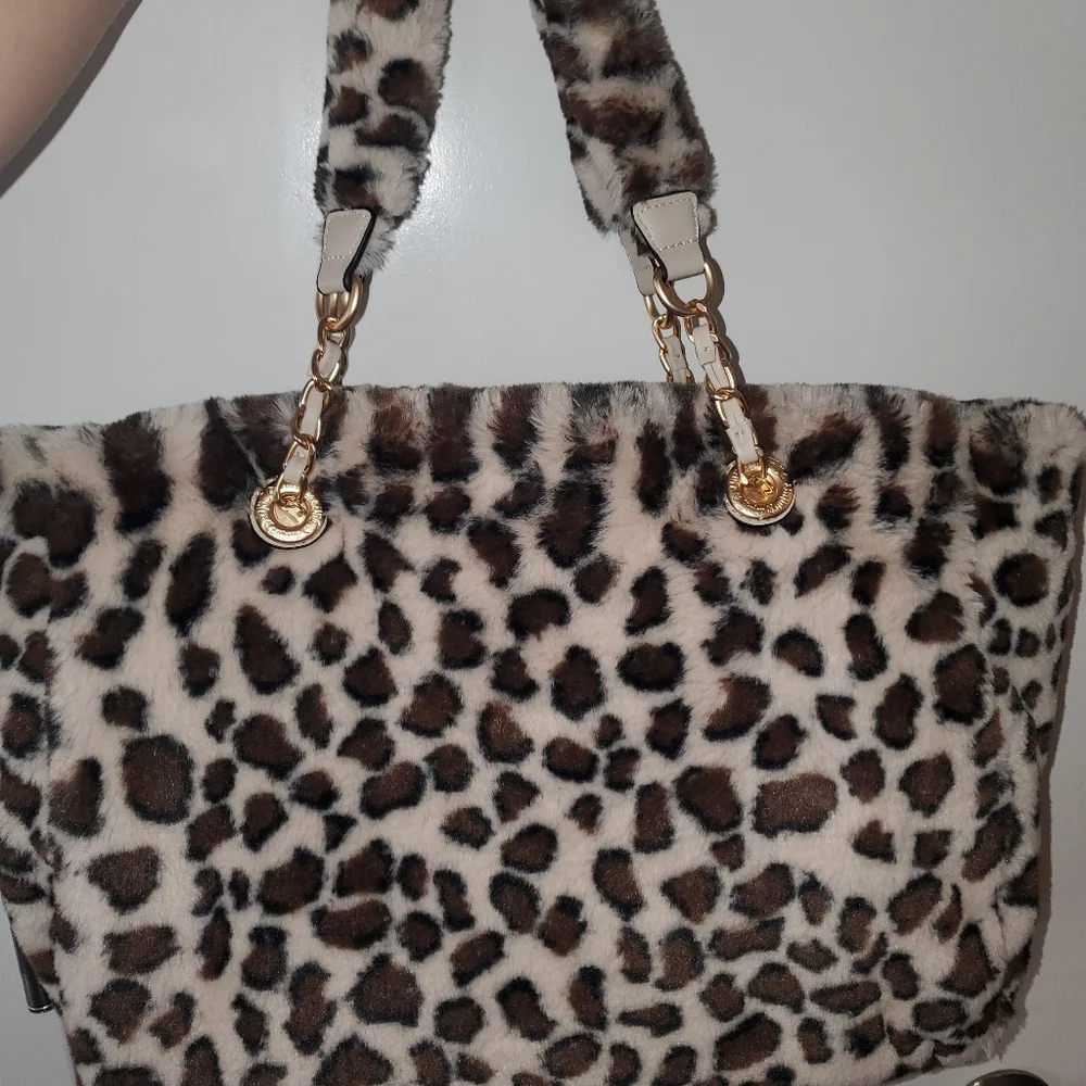 Juicy Couture Leopard Print Fur Tote Bag - Picture 2 of 3